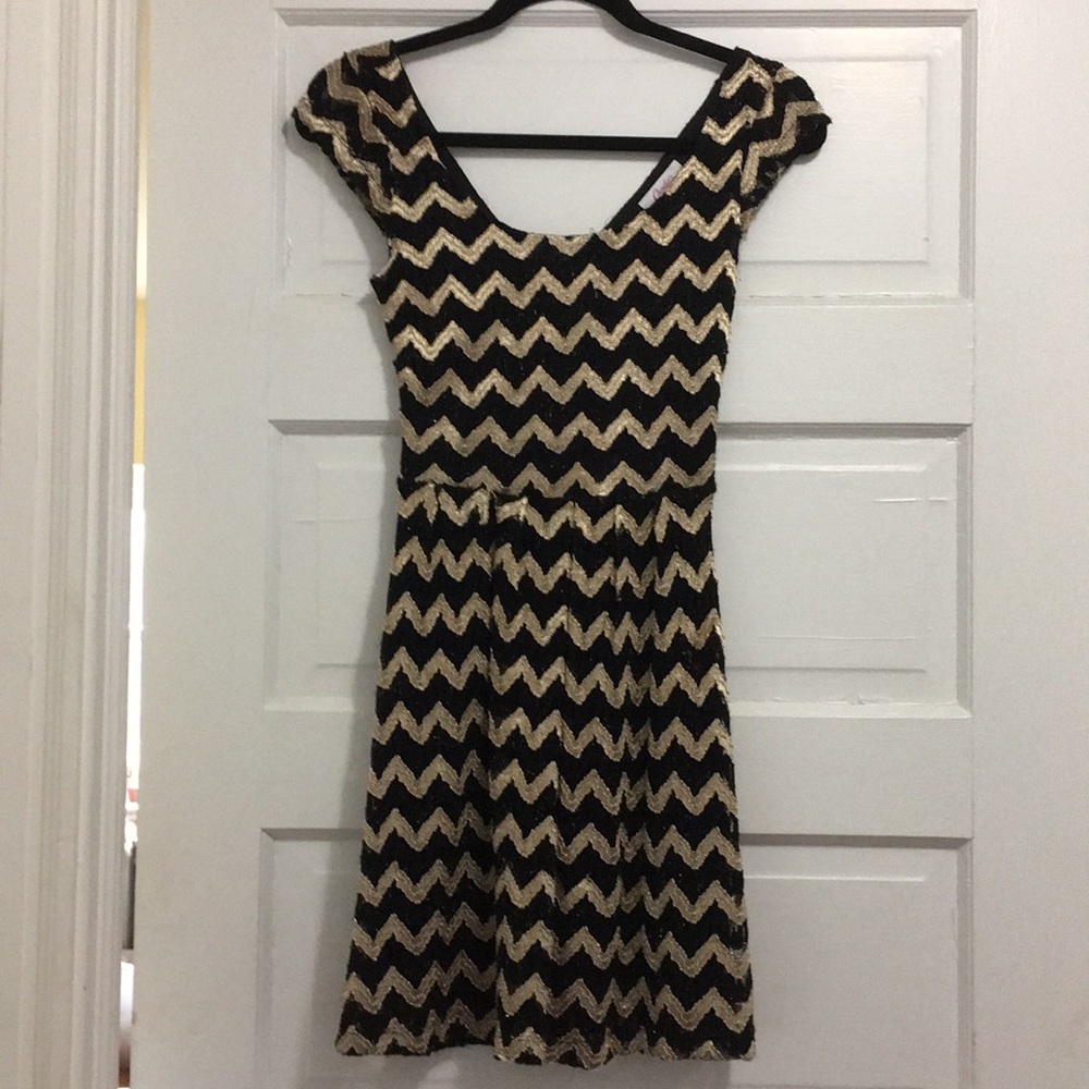 Black and Gold Chevron Dress